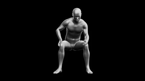 Beautiful young man posing, isolated on black background. 3d illustration (.. Stock Illustration