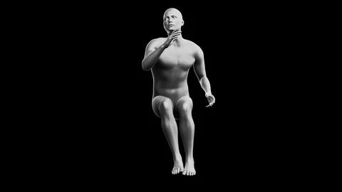 Beautiful young man posing, isolated on black background. 3d illustration (.. Illustrazione stock