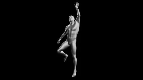 Beautiful young man posing, isolated on black background. 3d illustration (.. Stock Illustration