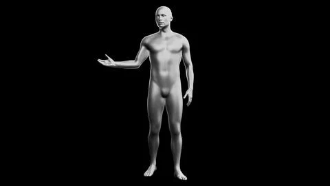 Beautiful young man posing, isolated on black background. 3d illustration (.. Stock Illustration