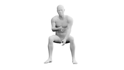 Beautiful young man posing, isolated on white background. 3d illustration (.. Illustrazione stock