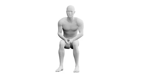 Beautiful young man posing, isolated on white background. 3d illustration (.. イラスト素材