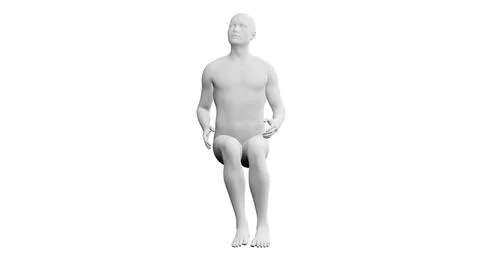 Beautiful young man posing, isolated on white background. 3d illustration (.. イラスト素材