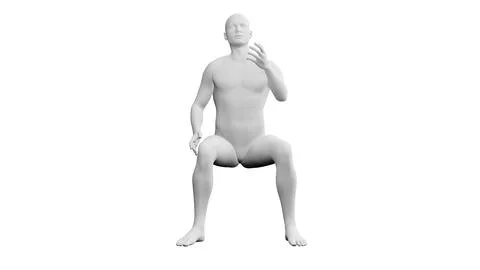 Beautiful young man posing, isolated on white background. 3d illustration (.. Stock Illustration