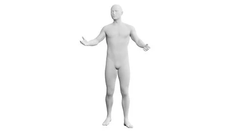 Beautiful young man posing, isolated on white background. 3d illustration (.. Stock Illustration