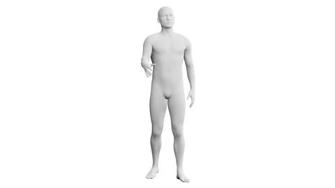 Beautiful young man posing, isolated on white background. 3d illustration (.. Stock Illustration