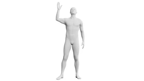 Beautiful young man posing, isolated on white background. 3d illustration (.. Stock Illustration