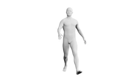 Beautiful young man posing, isolated on white background. 3d illustration (.. Stock Illustration