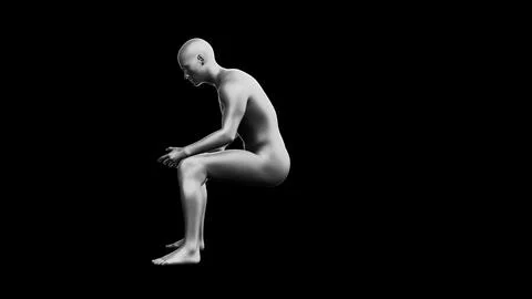 Beautiful young man posing, isolated on black background. 3d illustration (.. イラスト素材