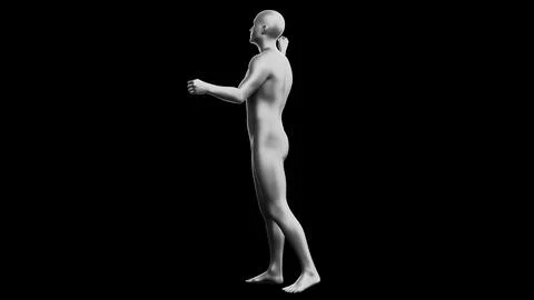 Beautiful young man posing, isolated on black background. 3d illustration (.. Stock Illustration