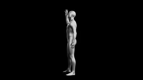 Beautiful young man posing, isolated on black background. 3d illustration (.. Stock Illustration