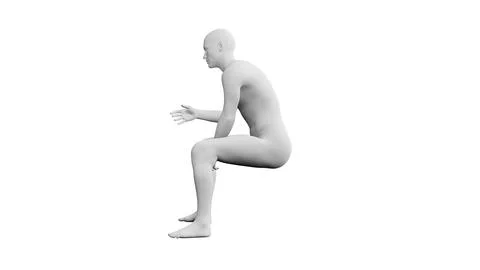 Beautiful young man posing, isolated on white background. 3d illustration (.. Illustrazione stock