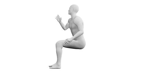 Beautiful young man posing, isolated on white background. 3d illustration (.. Stock Illustration
