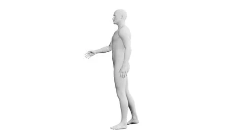 Beautiful young man posing, isolated on white background. 3d illustration (.. Stock Illustration