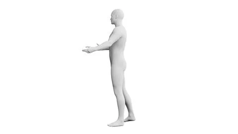 Beautiful young man posing, isolated on white background. 3d illustration (.. Stock Illustration