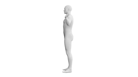 Beautiful young man posing, isolated on white background. 3d illustration (.. Stock Illustration