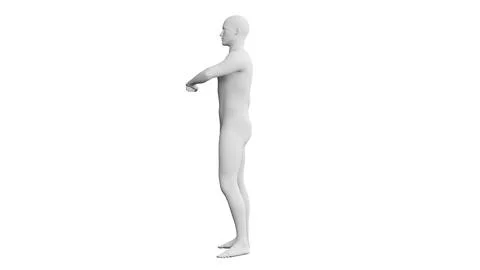 Beautiful young man posing, isolated on white background. 3d illustration (.. Stock Illustration