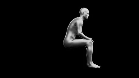 Beautiful young man posing, isolated on black background. 3d illustration (.. Stockillustratie