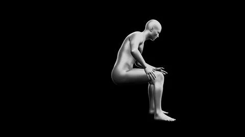 Beautiful young man posing, isolated on black background. 3d illustration (.. イラスト素材