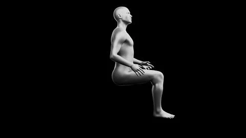 Beautiful young man posing, isolated on black background. 3d illustration (.. Stock Illustration