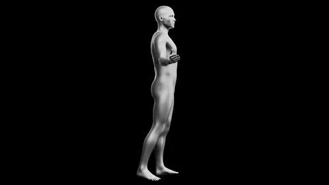 Beautiful young man posing, isolated on black background. 3d illustration (.. Stock Illustration