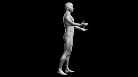 Beautiful young man posing, isolated on black background. 3d illustration (.. Stock Illustration