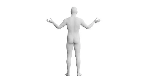 Beautiful young man posing, isolated on white background. 3d illustration (.. Stock Illustration