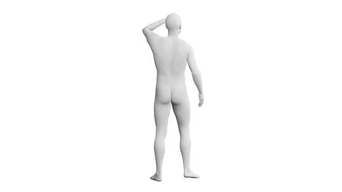 Beautiful young man posing, isolated on white background. 3d illustration (.. Stock Illustration