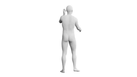 Beautiful young man posing, isolated on white background. 3d illustration (.. Stock Illustration