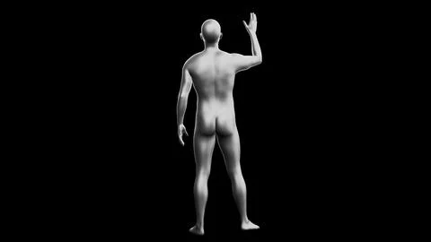 Beautiful young man posing, isolated on black background. 3d illustration (.. Stock Illustration