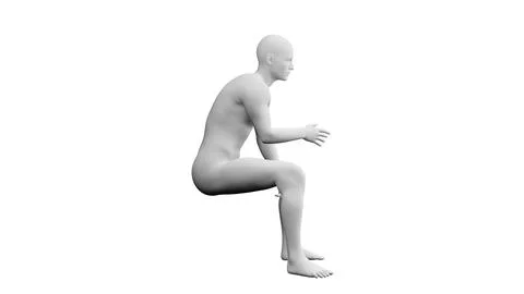 Beautiful young man posing, isolated on white background. 3d illustration (.. Illustrazione stock