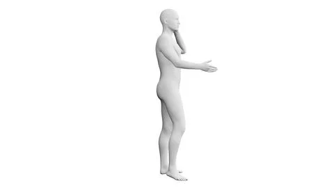 Beautiful young man posing, isolated on white background. 3d illustration (.. Stock Illustration