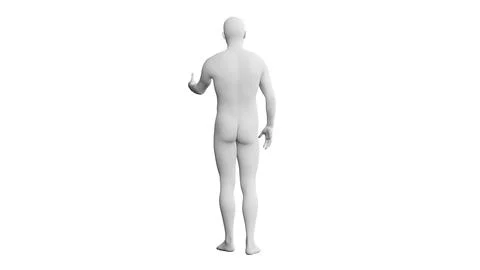 Beautiful young man posing, isolated on white background. 3d illustration (.. Stock Illustration