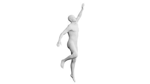 Beautiful young man posing, isolated on white background. 3d illustration (.. Stock Illustration