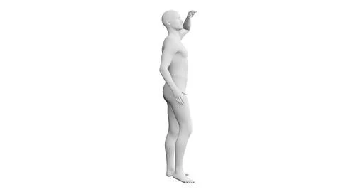 Beautiful young man posing, isolated on white background. 3d illustration (.. Stock Illustration