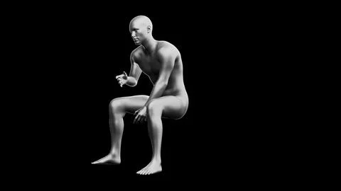 Beautiful young man posing, isolated on black background. 3d illustration (.. Stock Illustration