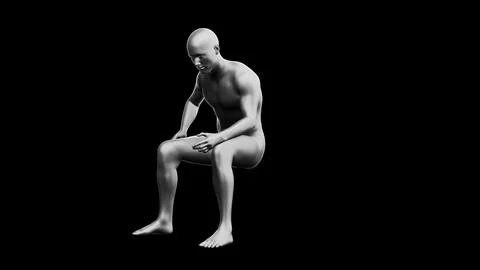 Beautiful young man posing, isolated on black background. 3d illustration (.. イラスト素材