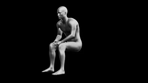 Beautiful young man posing, isolated on black background. 3d illustration (.. Stock Illustration