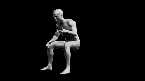 Beautiful young man posing, isolated on black background. 3d illustration (.. 스톡 일러스트