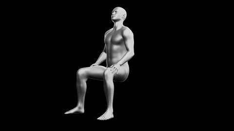 Beautiful young man posing, isolated on black background. 3d illustration (.. Stock Illustration
