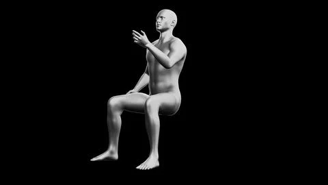 Beautiful young man posing, isolated on black background. 3d illustration (.. Stock Illustration