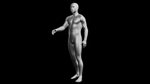 Beautiful young man posing, isolated on black background. 3d illustration (.. Stock Illustration