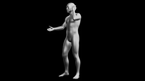 Beautiful young man posing, isolated on black background. 3d illustration (.. Stock Illustration