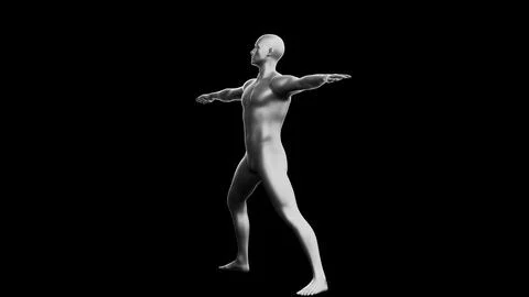 Beautiful young man posing, isolated on black background. 3d illustration (.. Stock Illustration
