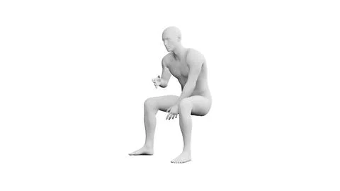 Beautiful young man posing, isolated on white background. 3d illustration (.. Stock Illustration