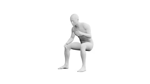 Beautiful young man posing, isolated on white background. 3d illustration (.. Stock Illustration