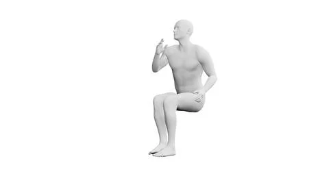 Beautiful young man posing, isolated on white background. 3d illustration (.. Stockillustratie