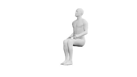 Beautiful young man posing, isolated on white background. 3d illustration (.. Illustrazione stock