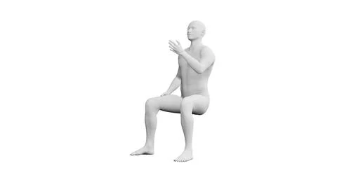Beautiful young man posing, isolated on white background. 3d illustration (.. イラスト素材