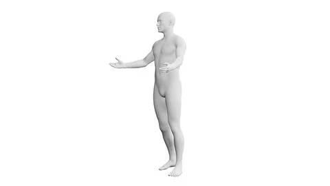 Beautiful young man posing, isolated on white background. 3d illustration (.. Stock Illustration